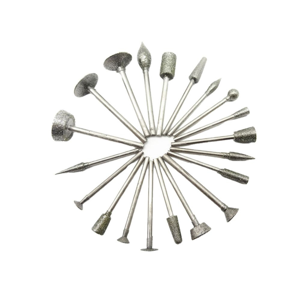 20Pcs 3Mm Shank Diamond Grinding Burr Point Engraving Carving Polishing Glass Jade Stone Drill Bit Rotary Tool 6032710855766