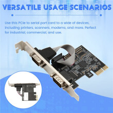 AX99100 Chipest RS232 Serial COM & DB25 Printer Parallel Port LPT to PCI Riser Card Adapter for Desktop PC