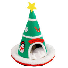 Enclosed Cat Bed Warm Christmas Tree Anti-Slip Bottom Pet Supplies Soft Sleeping Kitten Bed Cat Cave for Puppy Kitten
