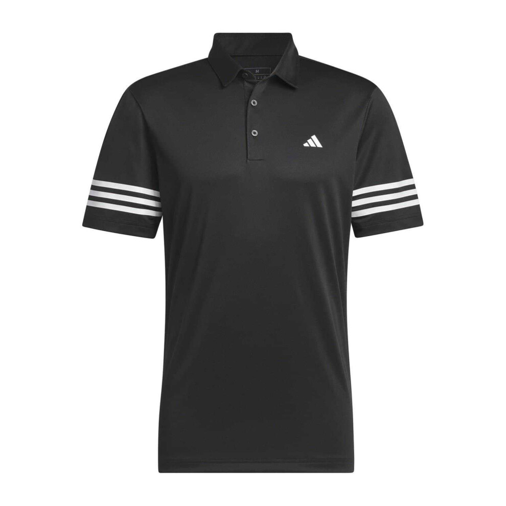 Adidas (Xxl, ) Mens Striped Regular Polo Shirt Black