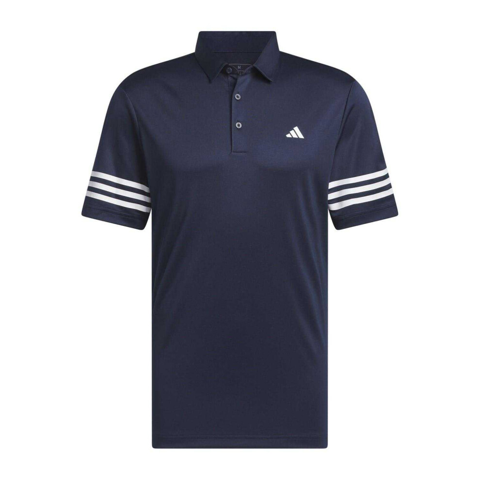 Adidas (M, Navy) Mens Striped Regular Polo Shirt Blue,Multicoloured