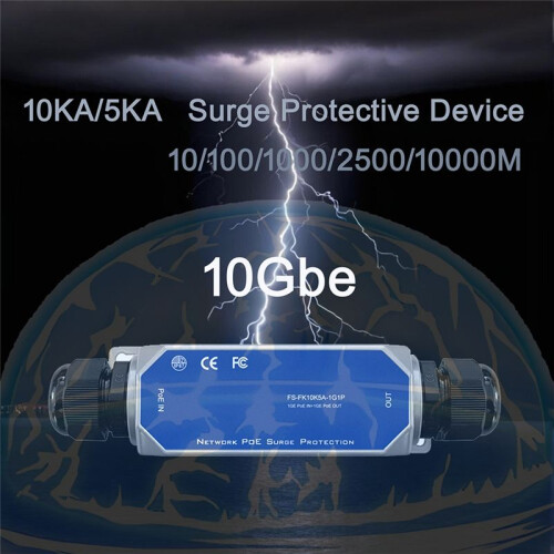 Protector Contra Sobretensiones POE Multigigabit para Exteriores, Impermeable, IP67, 10 KV, Pararrayos, 10 G 1