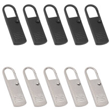 10Pcs Zipper Pull-Tab Replacement, Metal Zipper Puller Zip Slider Extender Handle Mend Fixer for Suitcases Backpacks
