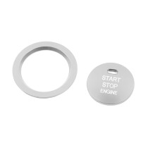 Auto START Motor Taste Abdeckung HüLle Trim STOP Taste ZüNdung Schalter Aufkleber für Great Wall Cannon GWM Poer Ute 2021 2022 Silber
