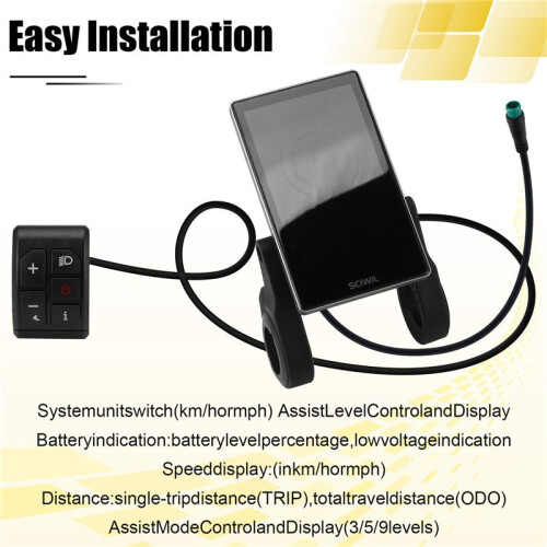 Vertical Anti-Glare Cycling Speed Meter, NFC Function, SRM818X No.2 Protocol LCD Display for Ebike, 24V-72V 2