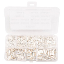 600Pcs 0.5mm2-6mm2 22-10 AWG Non-Insulated Wire Connector Ferrules Electrical Cable Terminal Copper Bare Tinned