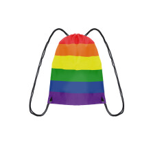 Rainbow Stripe Drawstring Backpack Bag