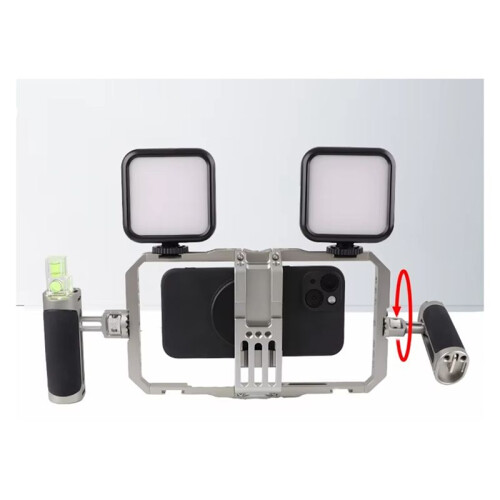 Handheld Stabilizer Video Stabilizer with Dual Handle Wireless Mic Clip Slot 1