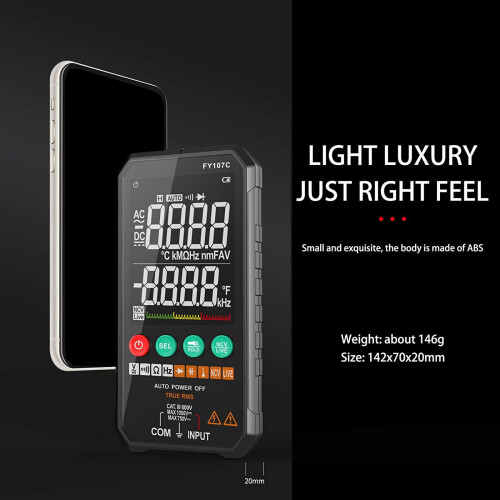 Digital Multimeter 6000 Counts True RMS AC/ Voltage Resistance Capacitance Frequency Continuity Diode NCV Test FY107C 2