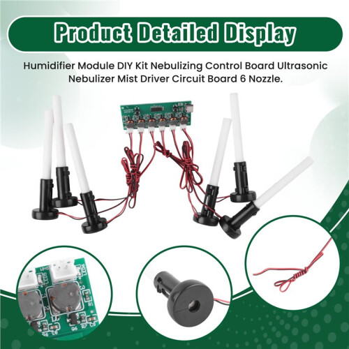 Humidifier Module DIY Kit Nebulizing Control Board Ultrasonic Nebulizer Mist Driver Circuit Board 6 Nozzle