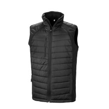 (XL, Black/Black) Result Mens Black Compass Padded Soft Shell Gilet
