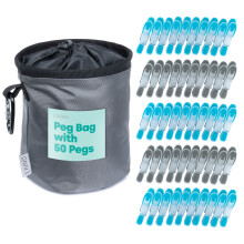 LIVIVO Waterproof Peg Bag with 50 Clothes Pegs