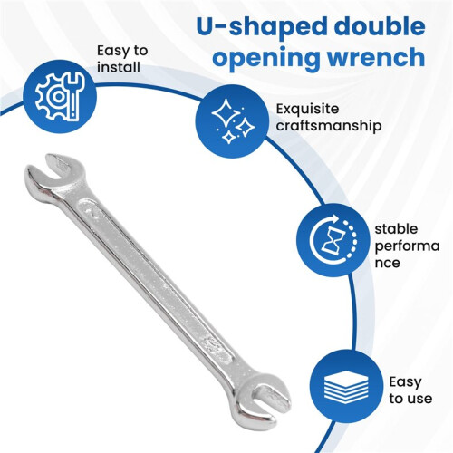 Silver Tone 5.5mm x 7mm U Shape Double Open-ended Wrench Tool 2