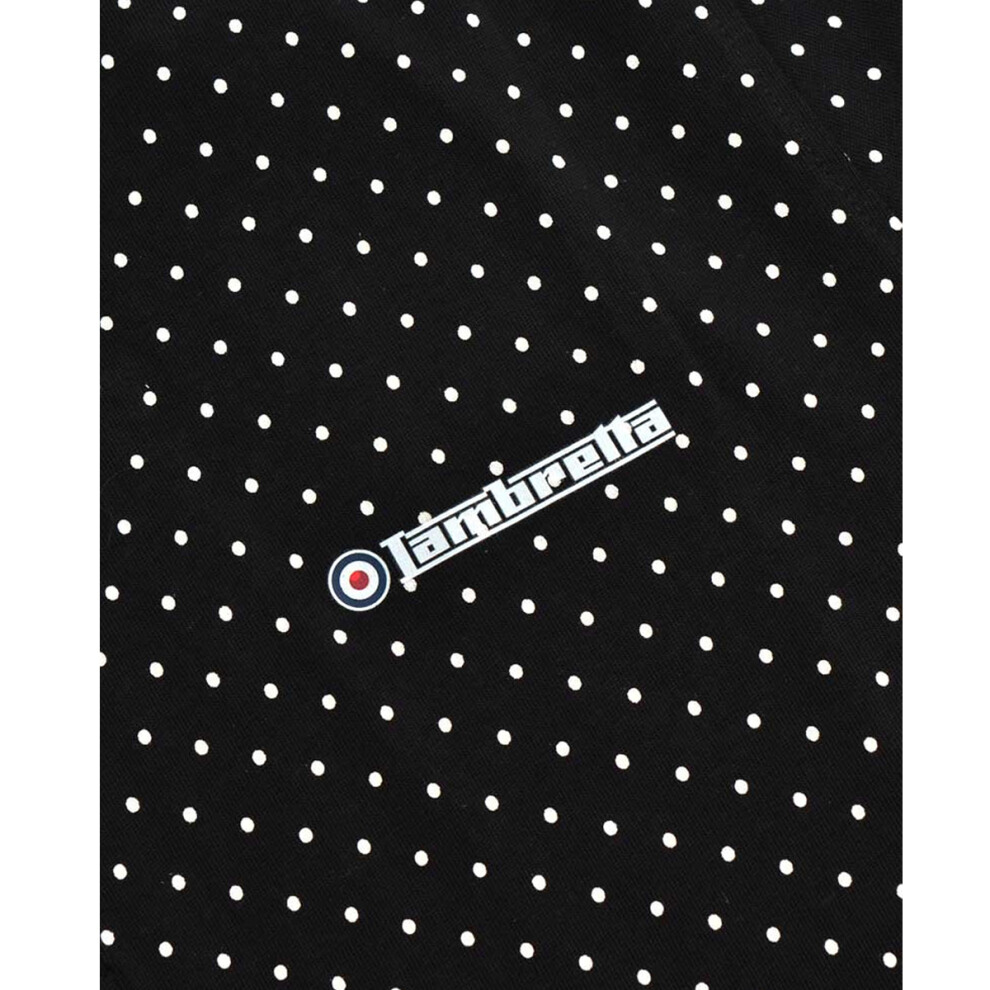 Lambretta (S, ) Mens Ss24 Polka Dot Polo Shirt Black