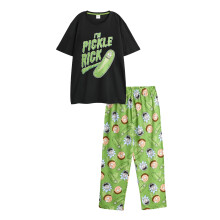 (XXL, Multicoloured) Rick And Morty Mens Pickle Rick Short-Sleeved Long Pyjama Set