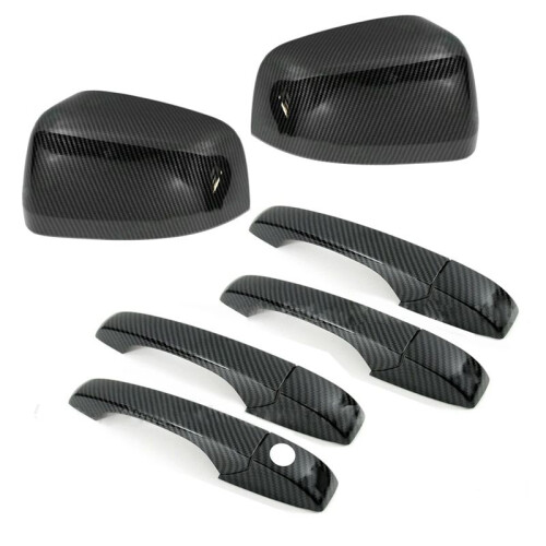 10 St/Set Sidobackspeglar DöRrhandtagsskyddssats för  Durango SUV 2011-2020