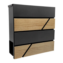 Wood-Effect Outdoor Letterbox with Newspaper Holder
