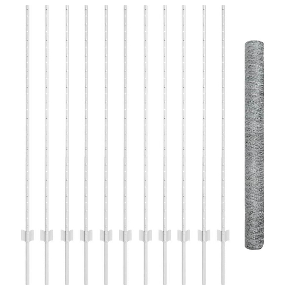 Vidaxl Welded Wire Fence 25 X 1.4 M (W X H) Hot-Dip Galvanised Steel 8721158932563
