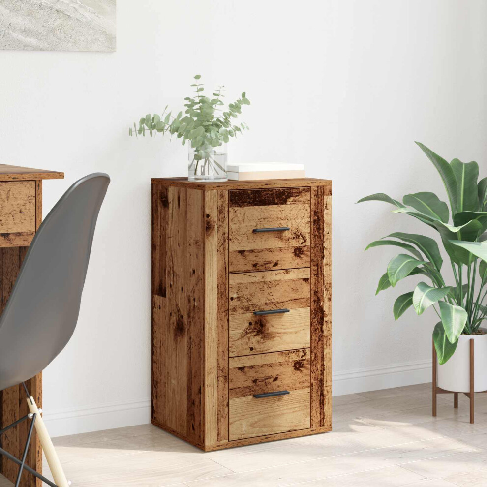Vidaxl Sideboard With Drawer Old Wood 40 X 33 X 70 Cm Engineered Wood
