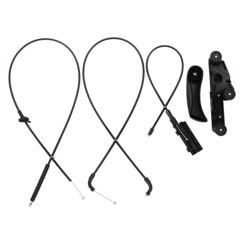 4Pcs/Set Car Front Center Rear Hood Release Cable Kit with Release Handle Bracket Assembly for  E65 E66