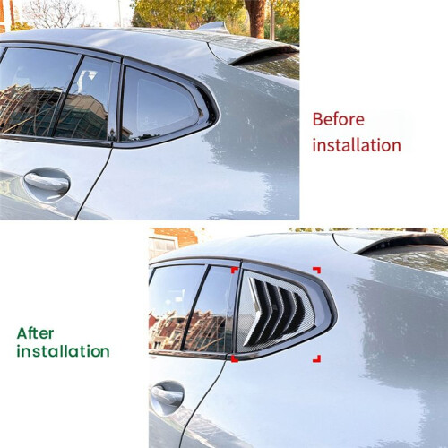 Car Rear Windows Triangle Louver Cover Sticker for  X4 G02 2018+ Car Windows Triangular Trim Gloss Black 2
