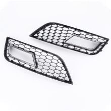 Front Bumper Fog Light Lamp Grille Covers Honeycomb Mesh RS4 Style for A4 B8.5 Facelift 2013 2014 2015 2016 Chrome