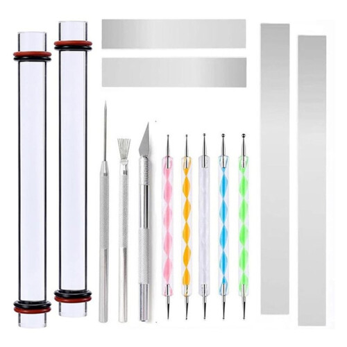 13pcs Clay Tools Set with Acrylic Roller, Tissue Blade, Modelling Tool, Cutter Knife Clay Cutting and Sculpting Tool Set