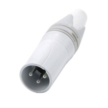 Neutrik White XLR Plug 3 Pins Silver Plated Male Connector DIY Microphone Cable Connector NC3FXX-WT for Audio