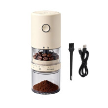 Tragbarer Elektrischer Burr-Kaffeemühle, Mahlen Während Des Ladens, Visuelle Bohnenbehälter, 38 Externe Mahlstufen, 2000mAh
