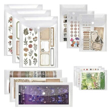 Sticker-Organizer, Klare Kunststoffumschläge mit Druckknopf, 12er Pack Wasserdicht für Stickerlagerung, Scrapbook-Lagerung, Stempeln