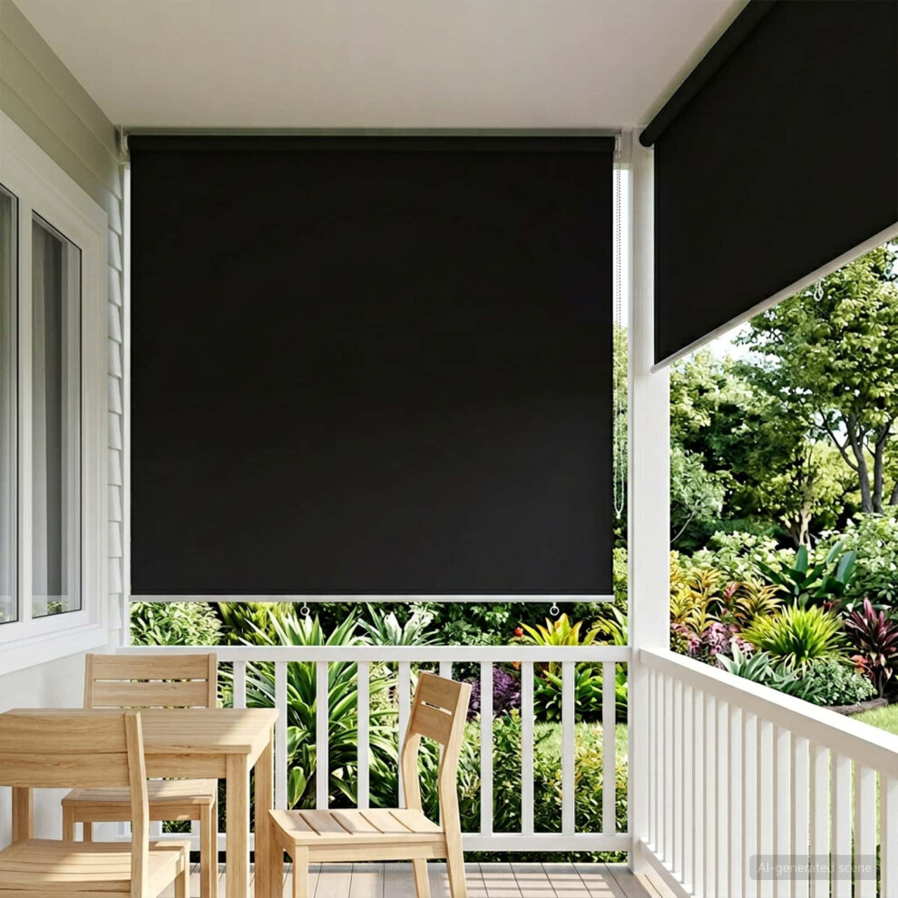 Vidaxl Outdoor Roller Blind Uv Protection 160 X 230 Cm Black