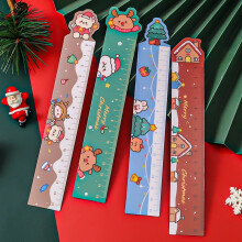 Cute Cartoon Christmas Magnetic Ruler Soft Straightedge Kids Drawing Learning Measuring Tool 15cm School Office Supplies Gifts