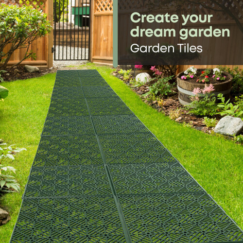 Fineway Outdoor Interlocking Tiles 9 Pack Green 2