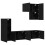 VidaXL vidaXL TV Wall Unit Wall-mounted 5 pcs Black Oak Engineered Wood 4