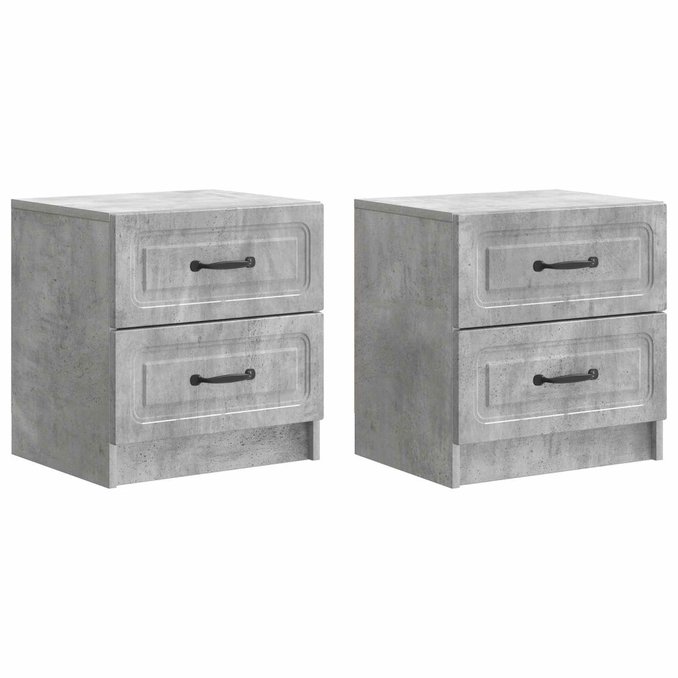 Vidaxl Bedside Cabinet 2 Pcs Concrete Grey 43 X 34.5 X 44.5 Cm