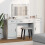 VidaXL vidaXL Dressing Table with Mirror Lights 3 pcs White Engineered Wood 1