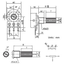 WH148 Potentiometer Kit 1K 2K 5K 10K 20K 50K 100K 250K 500K 1MK Ohm 15mm As Enkelvoudige Lineaire Potentiometers