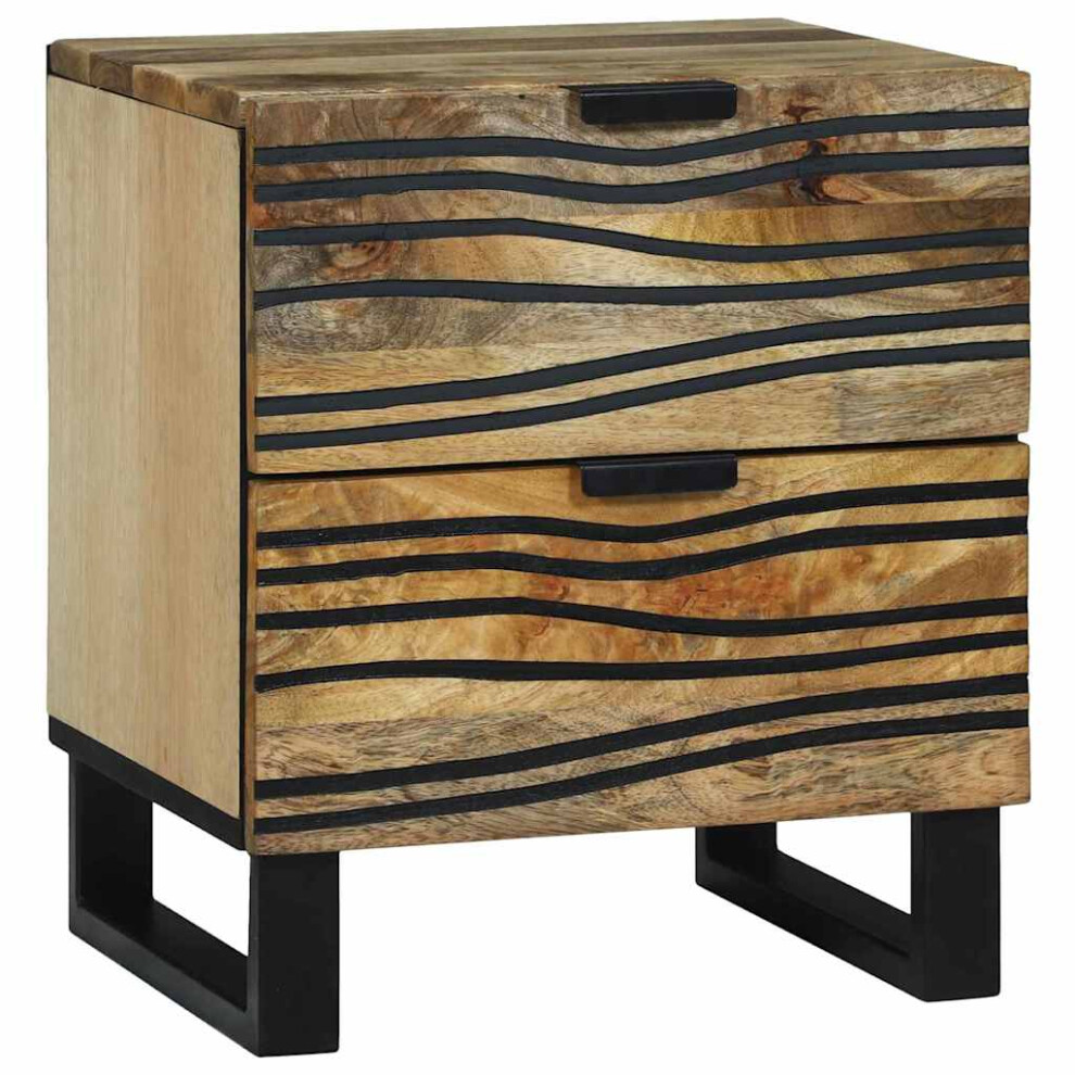 VIDAXL - Bedside Cabinet - Solid Acacia Wood - 40 x 33 x 46 cm - Brown - Image 2