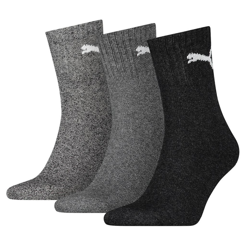 Puma (9 Uk-11 Uk, Grey) Unisex Adult Crew Socks (Pack Of 3)