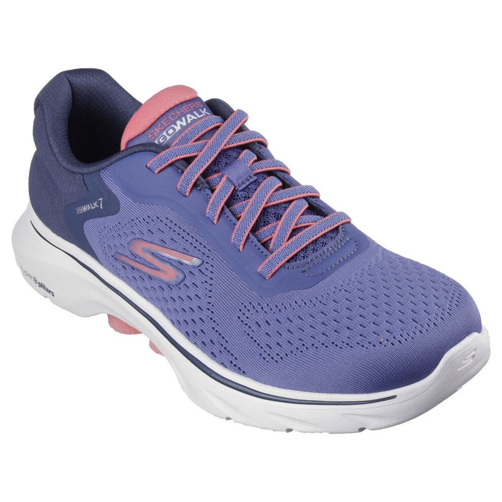 Skechers (7 Uk, Navy/Coral) Womens/Ladies Go Walk 7 - Cosmic Waves Trainers