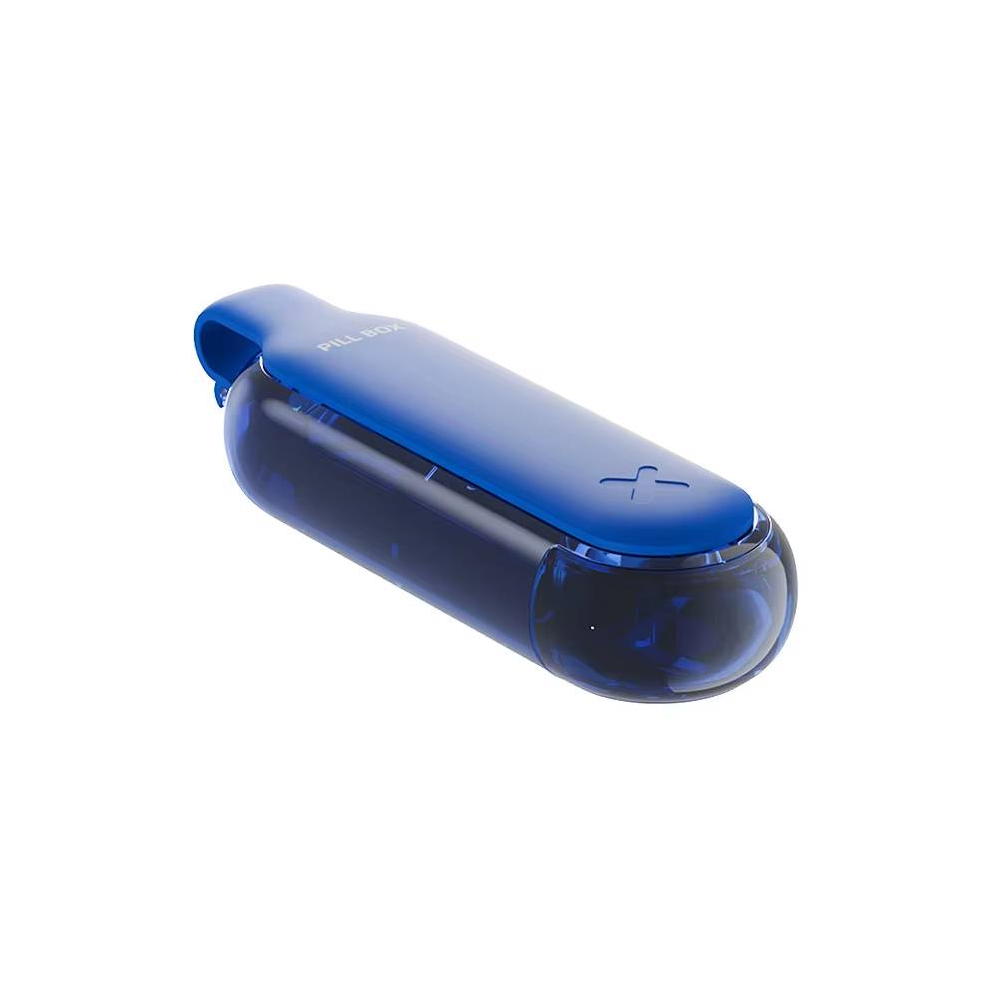 Stoyotu (Blue) Portable Pill Dispenser And Remover With Medicine Box Household Gadget Tablet And Pill Aid Tool New Design