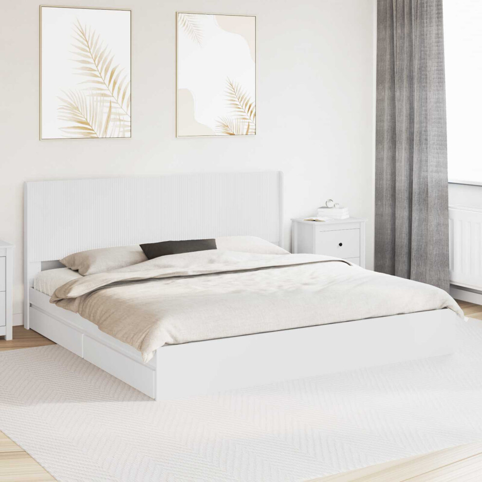 Vidaxl Bed Frame With Storage And Headboard White 180 X 200 Cm