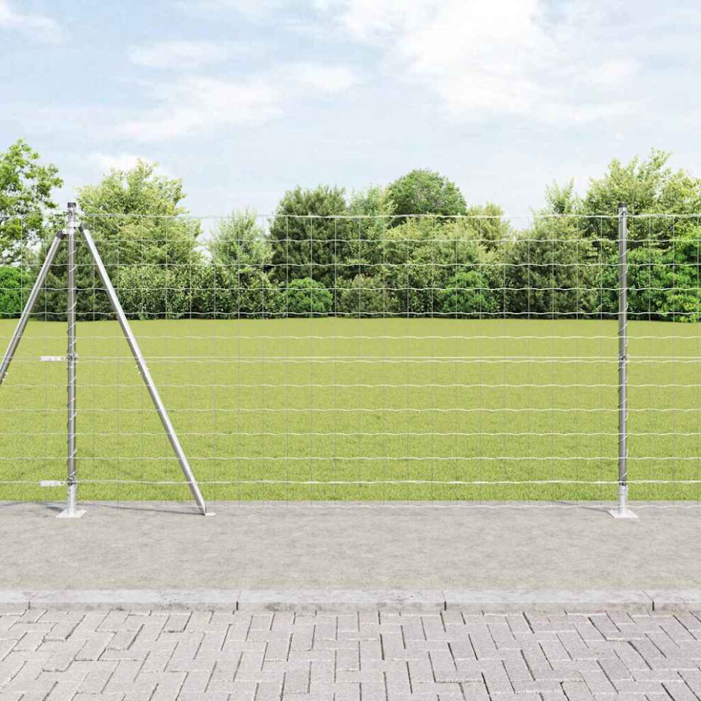 Vidaxl Welded Wire Fence With Concrete Base 10 X 1.2 M (W X H)