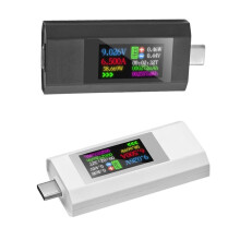 Type-C Scherm Digitale Spanning Amperemeter Vermogen Meter 4-30V Mobiele Telefoon Oplader Capaciteit Tester met Uitschakelgeheugen A