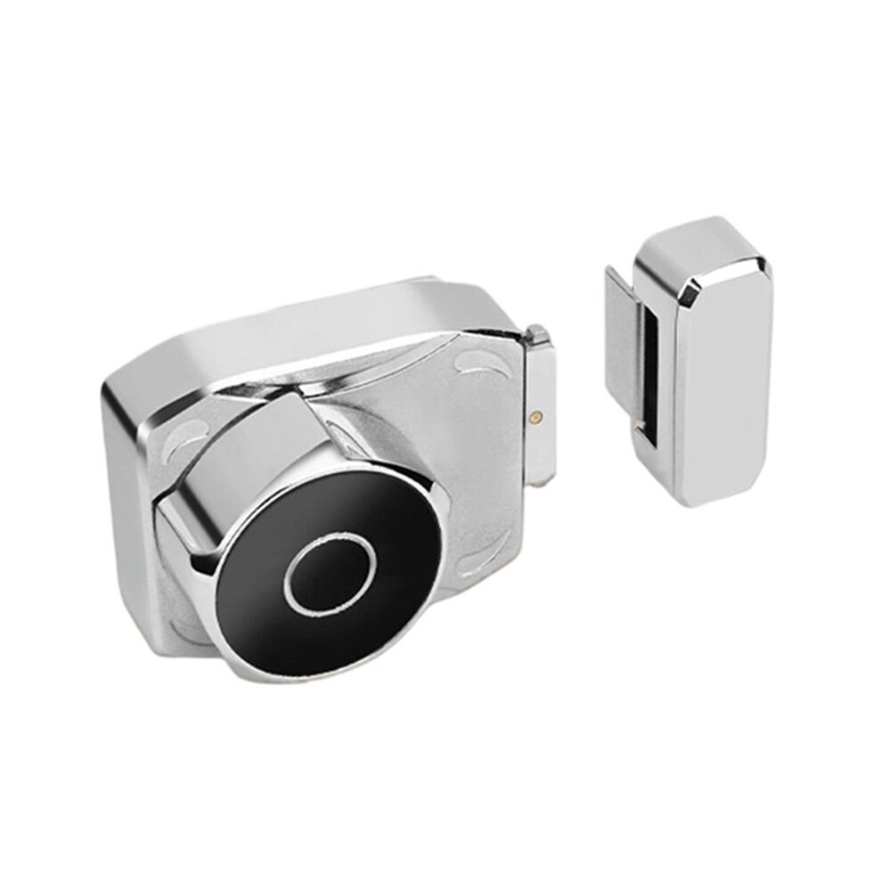 Electric Fingerprint Lock For Frameless Glass Doors, Push-Pull Sliding Glass Cabinet Showcase Silver 4712336739184