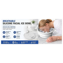 Bac Ă Glace pour le Visage avec Tube Respiratoire - Bac Ă Glace en Silicone pour Immersion Du Visage, Bac Ă Glace Portable pour Bain de Visage