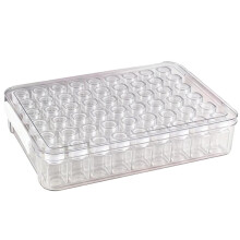 Transparent Storage Box with 54 Small Square Jars-Ideal for Small Jewelry and DIY Accessories