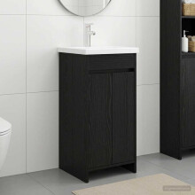 vidaXL Bathroom Vanity with Sink Black Oak 42 x 40 x 84.5 cm