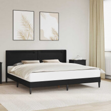 vidaXL Bed Frame with LED Strip Lights Black 180 x 200 cm Faux Leather