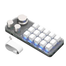 Portable Keyboard, Programmable Keyboard 15-Key Keyboard RGB Hot-Swappable Keyboard Suitable for Different PC Systems,B
